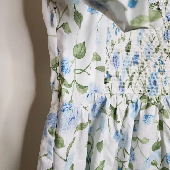 Hill House Ophelia Floral Puff Sleeve Mini Dress Small Cottagecore Picnic Boho - Picture 14 of 16